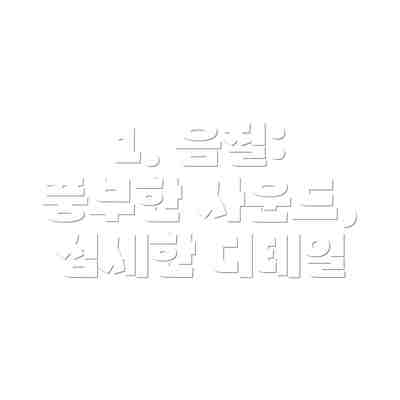 1. 음질: 풍부한 사운드, 섬세한 디테일