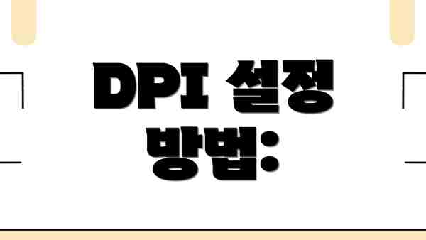 DPI 설정 방법: