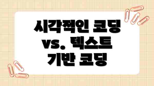 시각적인 코딩 vs. 텍스트 기반 코딩