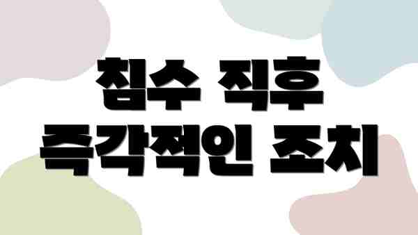 침수 직후 즉각적인 조치