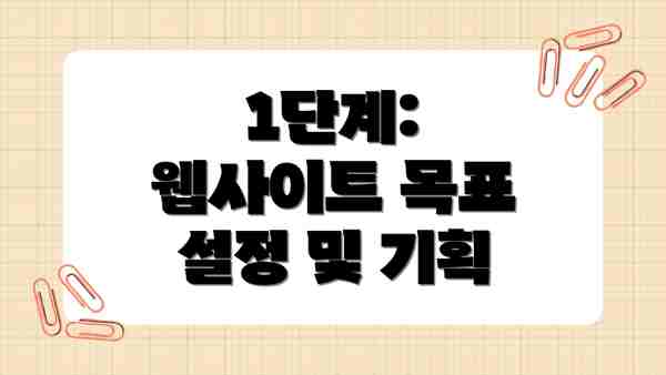 1단계: 웹사이트 목표 설정 및 기획