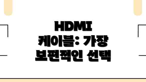 HDMI 케이블: 가장 보편적인 선택