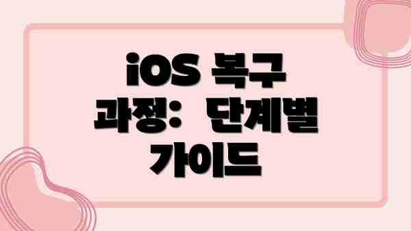 iOS 복구 과정:  단계별 가이드