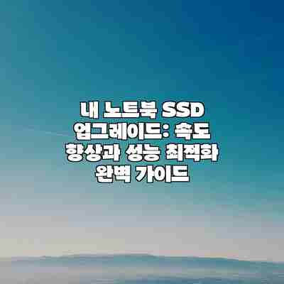 내 노트북 SSD 업그레이드: 속도 향상과 성능 최적화 완벽 가이드 내 노트북 SSD 업그레이드: 속도 향상과 성능 최적화 완벽 가이드