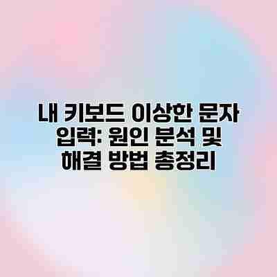 내 키보드 이상한 문자 입력: 원인 분석 및 해결 방법 총정리 내 키보드 이상한 문자 입력: 원인 분석 및 해결 방법 총정리