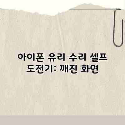 아이폰 유리 수리 셀프 도전기: 깨진 화면 아이폰 유리 수리 셀프 도전기: 깨진 화면