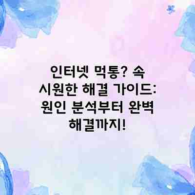 인터넷 먹통? 속 시원한 해결 가이드: 원인 분석부터 완벽 해결까지! 인터넷 먹통? 속 시원한 해결 가이드: 원인 분석부터 완벽 해결까지!
