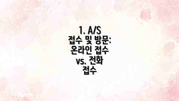 1. A/S 접수 및 방문: 온라인 접수 vs. 전화 접수