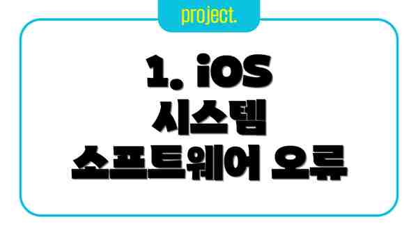 1. iOS 시스템 소프트웨어 오류