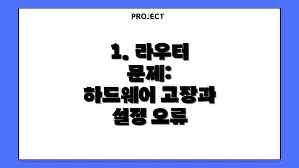 1. 라우터 문제:  하드웨어 고장과 설정 오류