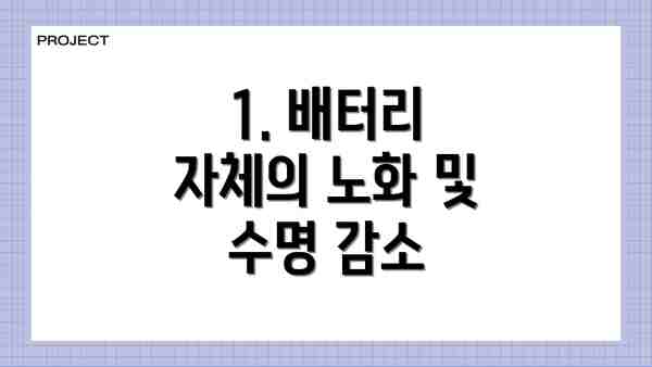 1. 배터리 자체의 노화 및 수명 감소