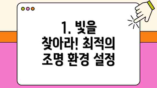 1. 빛을 찾아라! 최적의 조명 환경 설정