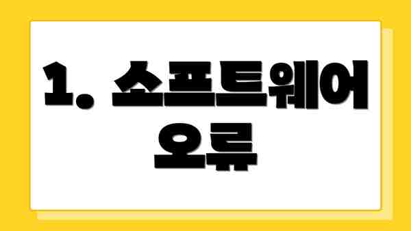1. 소프트웨어 오류