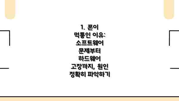 1. 폰이 먹통인 이유:  소프트웨어 문제부터 하드웨어 고장까지, 원인 정확히 파악하기