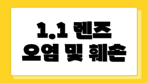 1.1 렌즈 오염 및 훼손