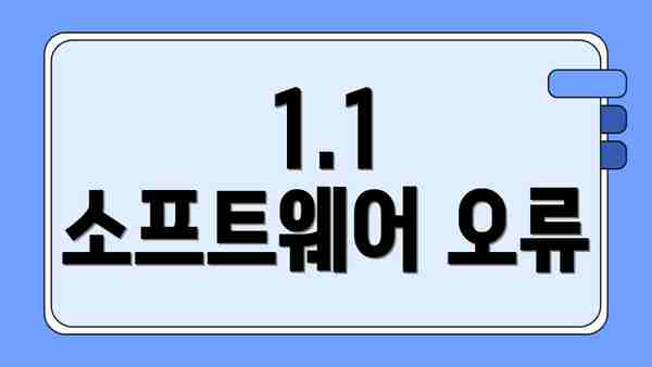 1.1 소프트웨어 오류