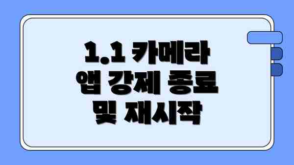 1.1 카메라 앱 강제 종료 및 재시작