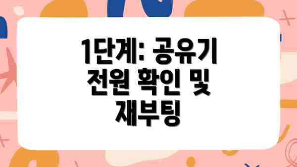 1단계: 공유기 전원 확인 및 재부팅
