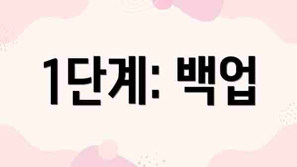1단계: 백업