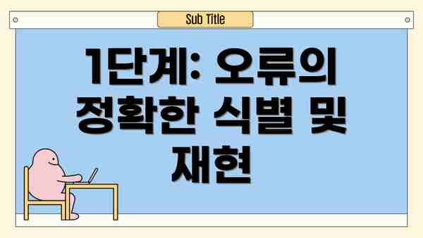 1단계: 오류의 정확한 식별 및 재현