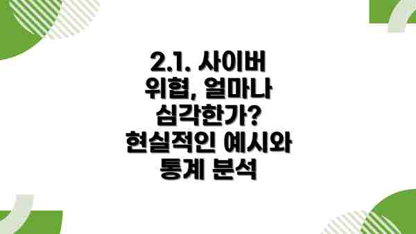 2.1. 사이버 위협, 얼마나 심각한가? 현실적인 예시와 통계 분석
