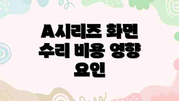A시리즈 화면 수리 비용 영향 요인