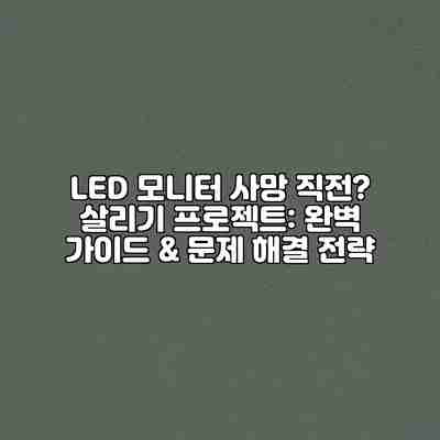 LED 모니터 사망 직전? 살리기 프로젝트: 완벽 가이드 & 문제 해결 전략 LED 모니터 사망 직전? 살리기 프로젝트: 완벽 가이드 & 문제 해결 전략