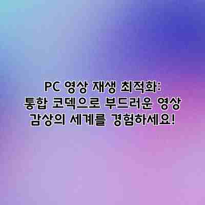 PC 영상 재생 최적화: 통합 코덱으로 부드러운 영상 감상의 세계를 경험하세요! PC 영상 재생 최적화: 통합 코덱으로 부드러운 영상 감상의 세계를 경험하세요!