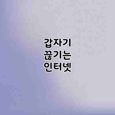 갑자기 끊기는 인터넷 갑자기 끊기는 인터넷