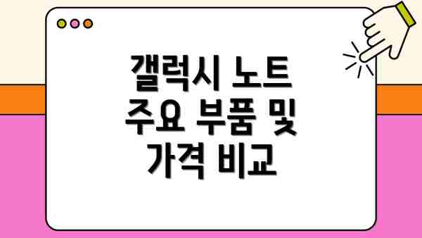 갤럭시 노트 주요 부품 및 가격 비교