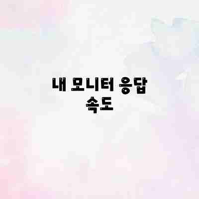 내 모니터 응답 속도