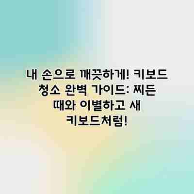 내 손으로 깨끗하게! 키보드 청소 완벽 가이드: 찌든 때와 이별하고 새 키보드처럼! 내 손으로 깨끗하게! 키보드 청소 완벽 가이드: 찌든 때와 이별하고 새 키보드처럼!