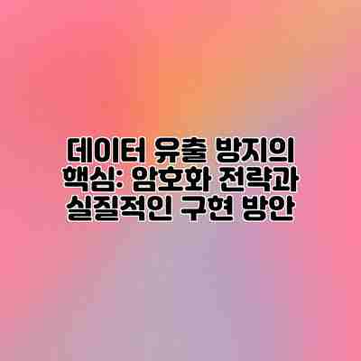 데이터 유출 방지의 핵심: 암호화 전략과 실질적인 구현 방안 데이터 유출 방지의 핵심: 암호화 전략과 실질적인 구현 방안