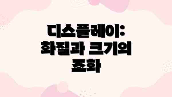 디스플레이: 화질과 크기의 조화