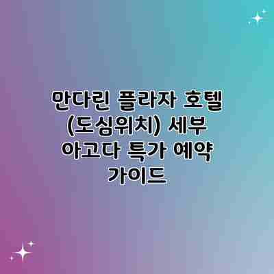 만다린 플라자 호텔 (도심위치) 세부 아고다 특가 예약 가이드