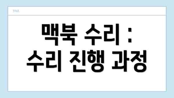 맥북 수리 :  수리 진행 과정