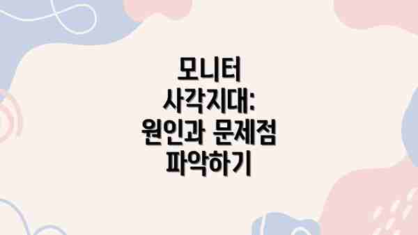 모니터 사각지대: 원인과 문제점 파악하기