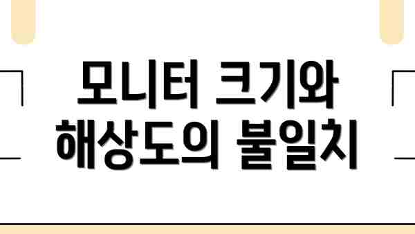 모니터 크기와 해상도의 불일치