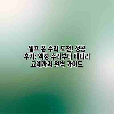 셀프 폰 수리 도전! 성공 후기: 액정 수리부터 배터리 교체까지 완벽 가이드 셀프 폰 수리 도전! 성공 후기: 액정 수리부터 배터리 교체까지 완벽 가이드
