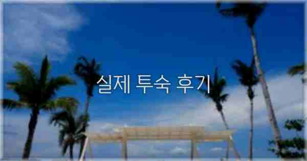 💬 실제 투숙 후기