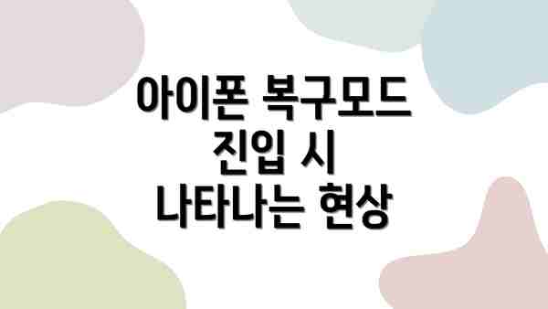 아이폰 복구모드 진입 시 나타나는 현상