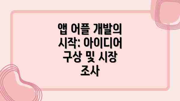 앱 어플 개발의 시작: 아이디어 구상 및 시장 조사