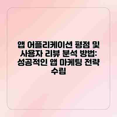 앱 어플리케이션 평점 및 사용자 리뷰 분석 방법: 성공적인 앱 마케팅 전략 수립