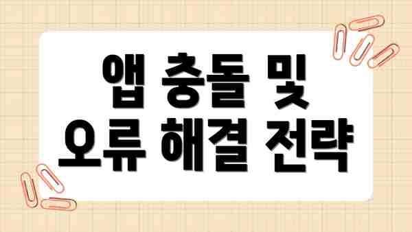 앱 충돌 및 오류 해결 전략