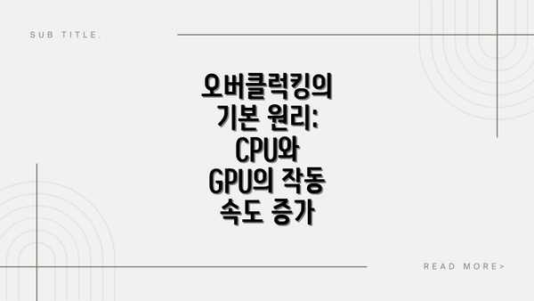오버클럭킹의 기본 원리:  CPU와 GPU의 작동 속도 증가