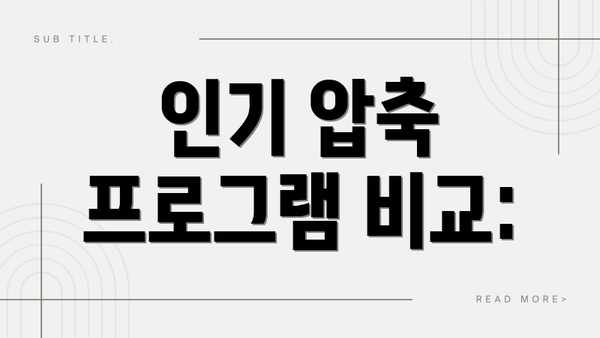 인기 압축 프로그램 비교: