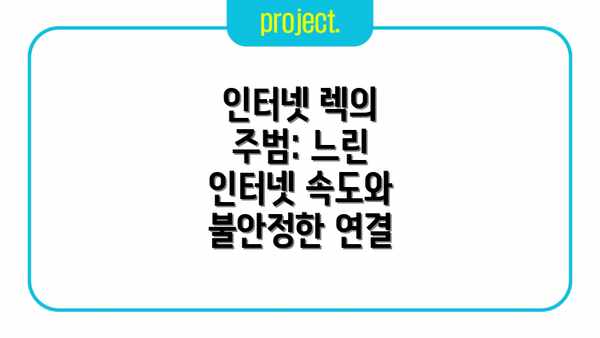 인터넷 렉의 주범: 느린 인터넷 속도와 불안정한 연결
