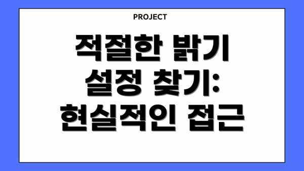 적절한 밝기 설정 찾기: 현실적인 접근