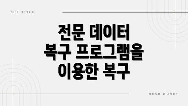 전문 데이터 복구 프로그램을 이용한 복구