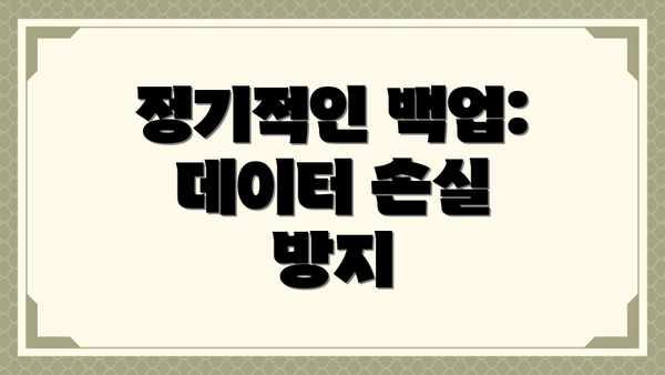 정기적인 백업: 데이터 손실 방지